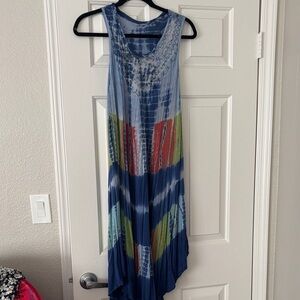 Colorful Tie-Dye Midi Dress
